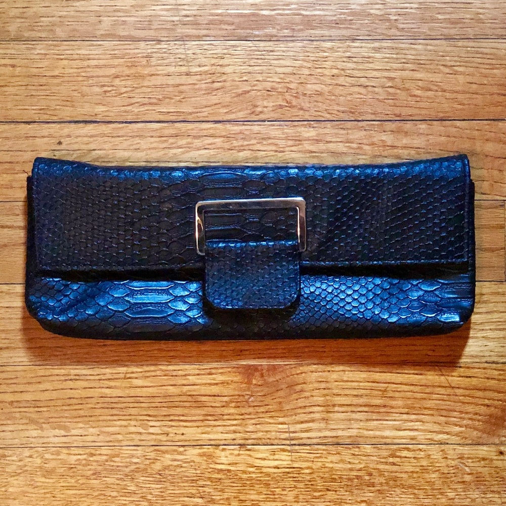 Snake print clutch